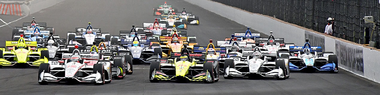 indy cars racing to through the start line Lafayette